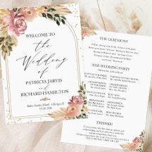 Cores Neutras Programa de Casamento Floral Boho