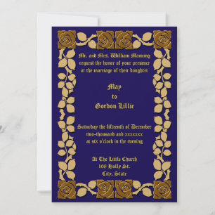 Convite Cores Personalizáveis Borda de Rose Vine