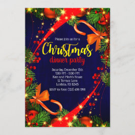 Convite Cores vibrantes Festa de Janto de Natal Convidada