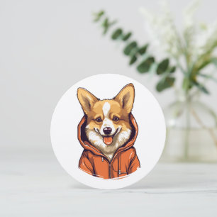 Convite Corgi Engraçado Vestindo Moletom