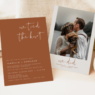 Convite CORIANDER Boêmio Recibo de Casamento Furtivo