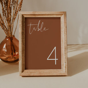 Convite CORIANDER Boho Burnt Orange Modern Table Number