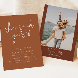 Convite CORIANDER Boho Ela Disse Sim Chá de panela Moderno