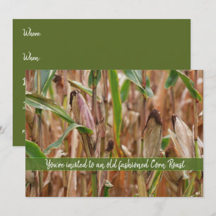 Convite Corn Roast, Campo De Milho Autumn Corncobs