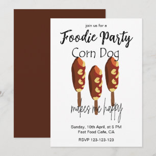 Convite Corndog Me Faz Feliz Festa de Comida
