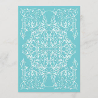 Convite Corner Flourish Wedation Blue)