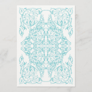 Convite Corner Flourish Wedation Blue)