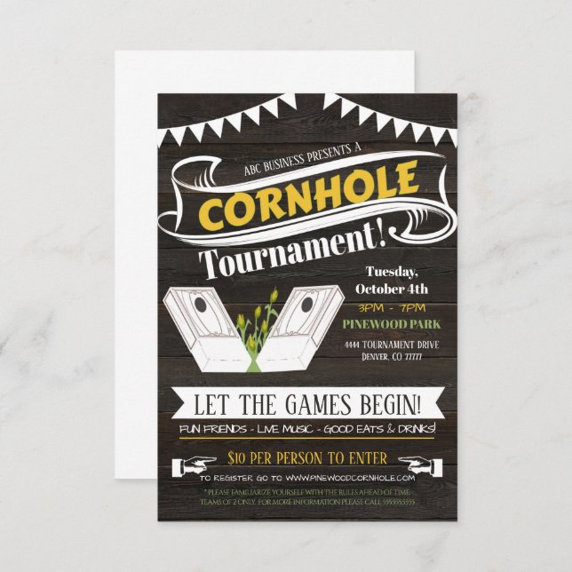 Convite Cornhole (Frente/Verso)