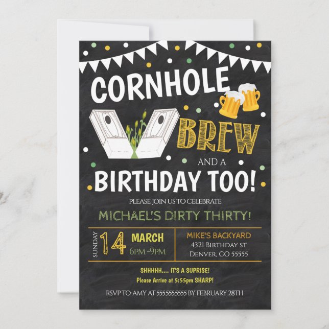 Convite Cornhole Birthday (Frente)