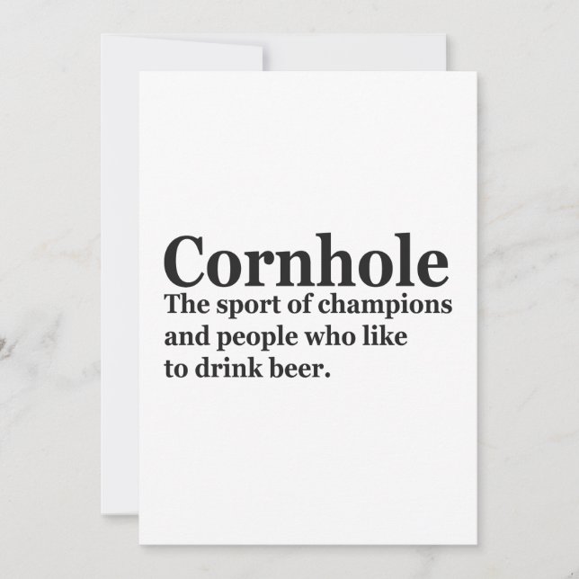 Convite Cornhole Engraçado Definição Cornhole Jogo Jogo Jo (Frente)