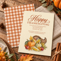 Cornucópia de Ação de Graças em Aquarela Outonal