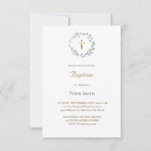 Convite coroa azul   Batismo