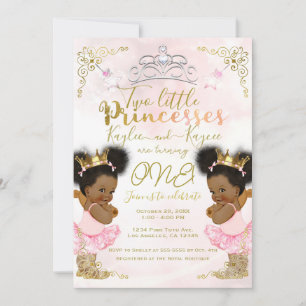 Convite Coroa da Bailarina Princesa Rosa Gêmea de Pele Mor