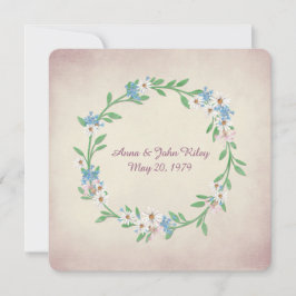 Convite coroa d'água do casamento com margaridas e lírios