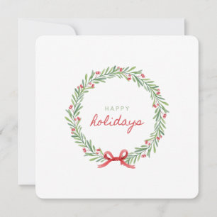 Convite Coroa de Aquarela Minimalista com Design "Felizes