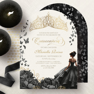 Convite Coroa de Borboletas Florais de Ouro Preto Quincean