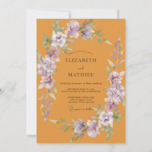 Convite Coroa de Casamento Âmbar Lavanda