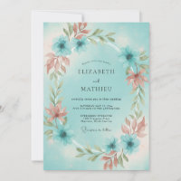 Coroa de Casamento Aqua Dusty Coral