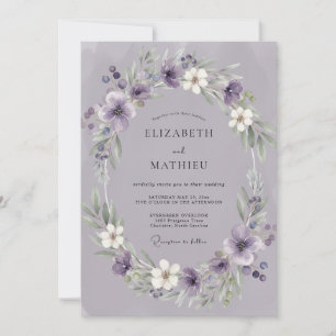 Convite Coroa de Casamento de Ámbar Muted