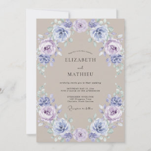 Convite Coroa de Casamento de Flor de Lavanda