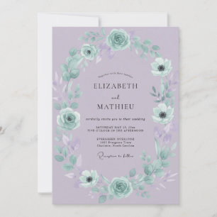 Convite Coroa de Casamento Periwinkle Aqua