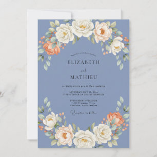 Convite Coroa de Casamento Ranunculus Centáurea