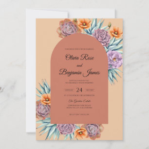Convite Coroa de Casamento Violeta Ferrugem