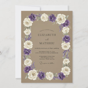 Convite Coroa de Casamento Violeta Toupeira