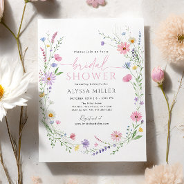 Convite Coroa de Chuveiro Nupcial de Flores Silvestres Del