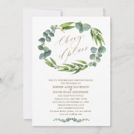 Convite Coroa de Eucalipto Charm para Casamento Mudança de