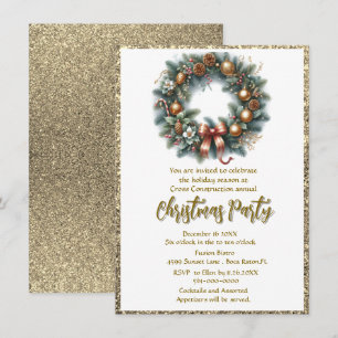 Convite Coroa de festa de Natal para empresa 