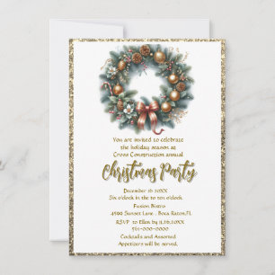 Convite Coroa de festa de Natal para empresa