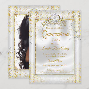 Convite Coroa de Festa de Quinze Anos em Ouro Branco com C