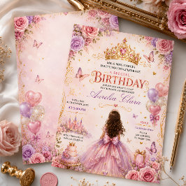 Convite Coroa de Flor Aniversário Princesa