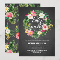 Coroa de Flores Tropicais em Quadro Negro para Chu