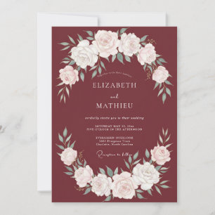 Convite Coroa de Folhas de Vinho Casamento