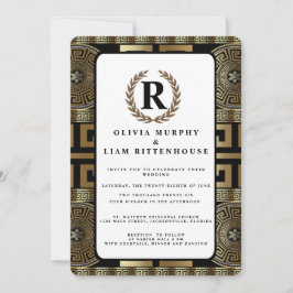 Convite Coroa de Louros Formal Clássica Grega da Chave da 