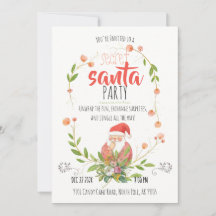 Coroa de Natal do Papai Noel Secreto em Aquarela N