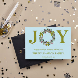 Convite Coroa de Natal Nome da Família Floral Feriado