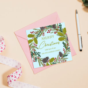 Convite coroa de Natal Nome Floral da Família Feriado