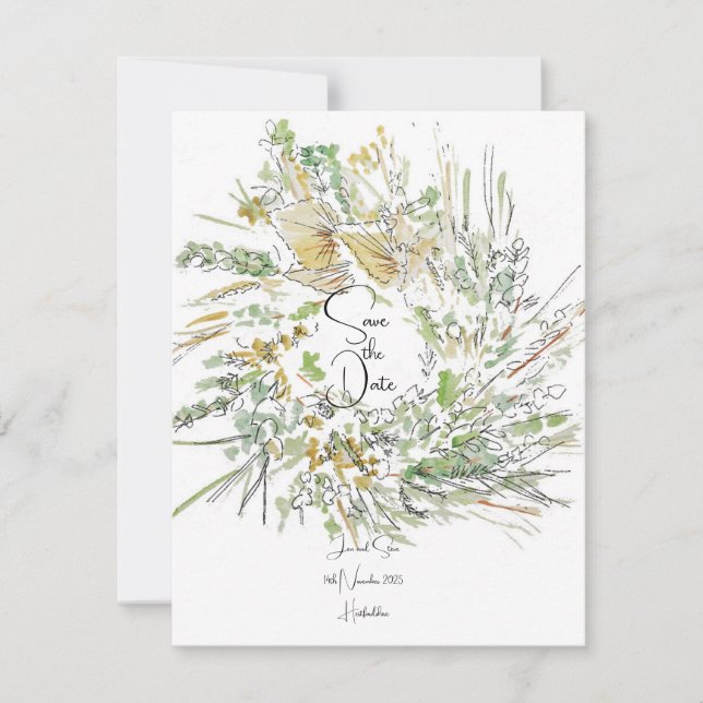 Convite Coroa de Natal para save the date (Frente)