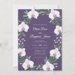 Convite Coroa de Orquídea de Ámbar Casamento