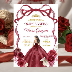 Convite Coroa de Ouro da Princesa do Arco Vermelho Borgonh