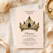 Coroa de Ouro Preto Princesa 5º Aniversário