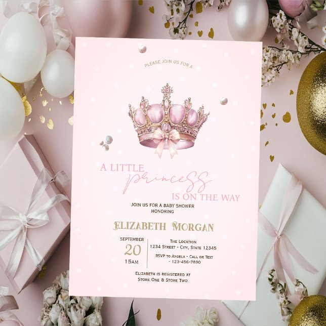 Convite Coroa de Pequena Princesa Pérolas Pontos Churrasco (Criador carregado)