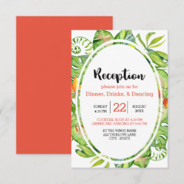 Convite Coroa de Recepção de Casamento na Ilha de Folhas d
