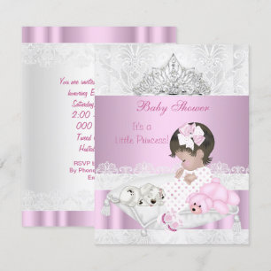 Convite Coroa de Renda para Chá de Bebê Menina Princesa