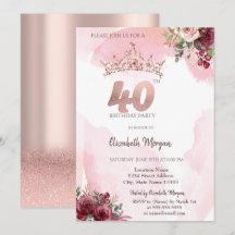 Coroa de Rosas com Purpurina Dourado Rosa para 40º