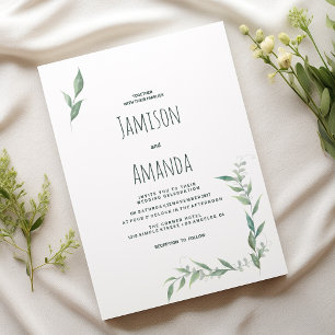 Convite Coroa de verde água-marinha para casamento
