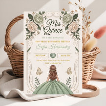 Coroa Dourada de Borboleta Quinceañera Verde Salvi